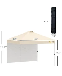 Outsunny 10' Pop-Up Foldable Gazebo with Roller Bag Sidewall
