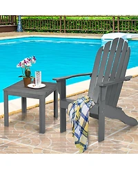 Costway Outdoor Adirondack Chair Solid Wood Durable Patio Garden Furniture
