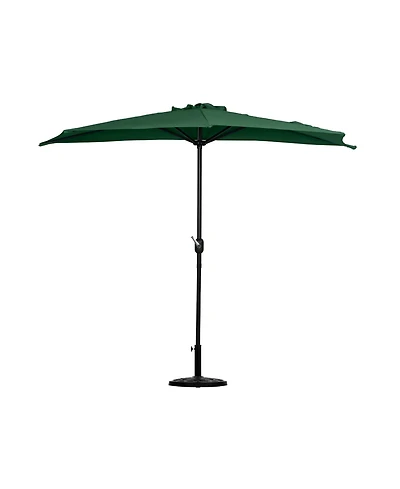 9 Ft Outdoor Patio Half Market Umbrella with Base Set
