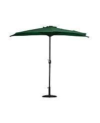 9 Ft Outdoor Patio Half Market Umbrella with Base Set
