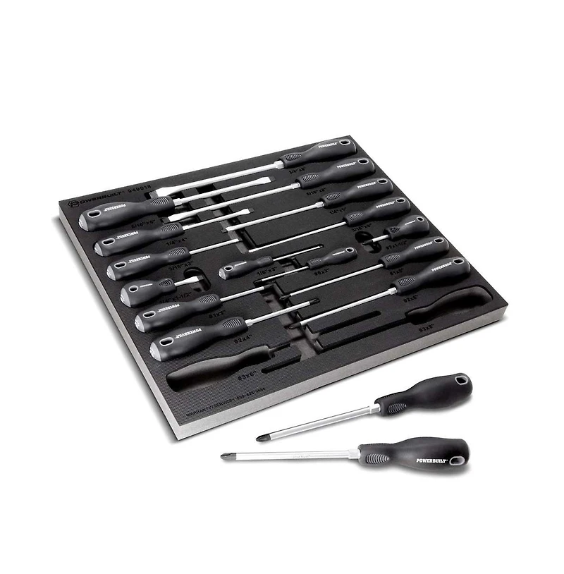 Powerbuilt 17 Piece Pro Tech Double Injection Screwdriver Set