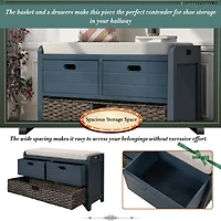 Streamdale Versatile Storage Bench with Basket & Drawers