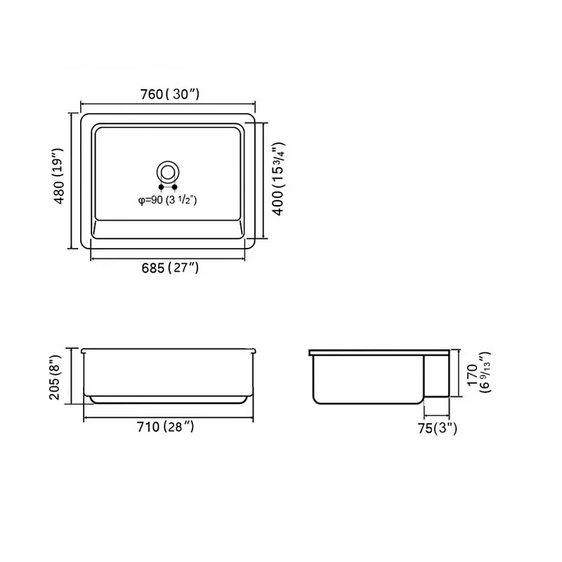 Streamdale 30 L X 19 W Farmhouse/Apron Front Ceramic Kitchen Sink