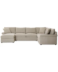 Closeout! Wrenley 138" 3-Pc. Fabric Sectional Chaise Sofa, Created for Macy's