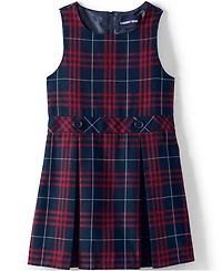 Lands' End Big Girls Plus School Uniform Plaid Jumper Dress Top of Knee