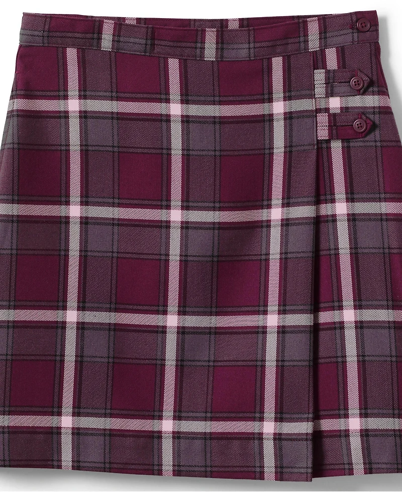 Lands' End Big Girls School Uniform Slim Plaid A-line Skirt Below the Knee