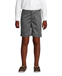 Lands' End Men's School Uniform Boys Plain Front Blend Chino Shorts