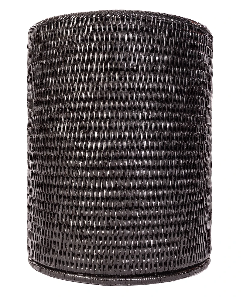 Artifacts Trading Company Rattan Round Waste Basket with Metal Liner