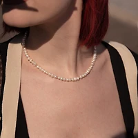 Joey Baby 18K Gold Plated Freshwater Pearls with Rose Gold Beads- Mathilde Necklace 17" For Women