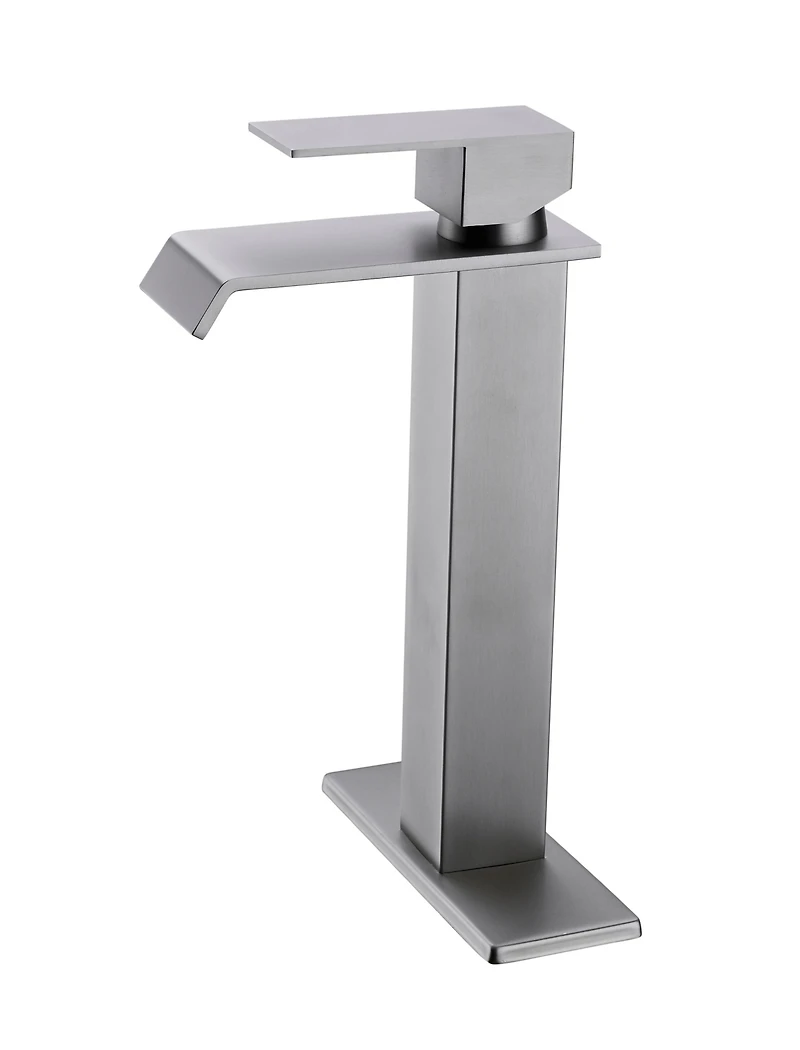 Waterfall Spout Bathroom Faucet, Single Handle Bathroom Vanity Sink Faucet