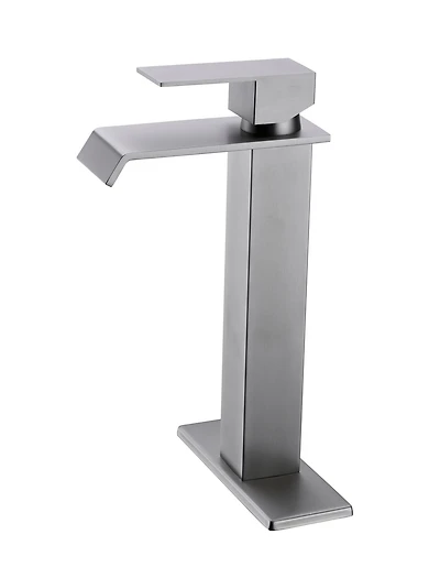 Waterfall Spout Bathroom Faucet, Single Handle Bathroom Vanity Sink Faucet