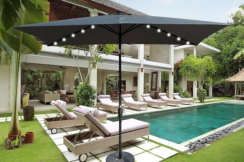 Streamdale 10' x 6.5' Solar Led Patio Umbrella