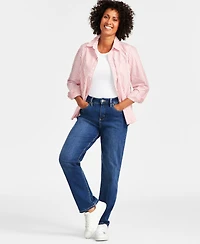 Style & Co Women's Curvy Straight-Leg High Rise Jeans, Created for Macy's