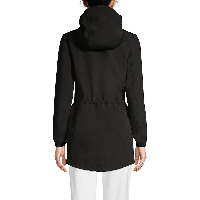 Lands' End Women's Petite Waterproof Hooded Packable Raincoat