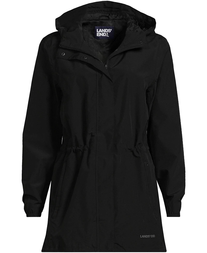 Lands' End Waterproof Hooded Packable Raincoat, Regular & Petite