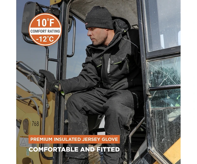 RefrigiWear Men's Insulated Jersey Cotton Knit Work Gloves with Dotted Grip (Pack of 12 Pairs)