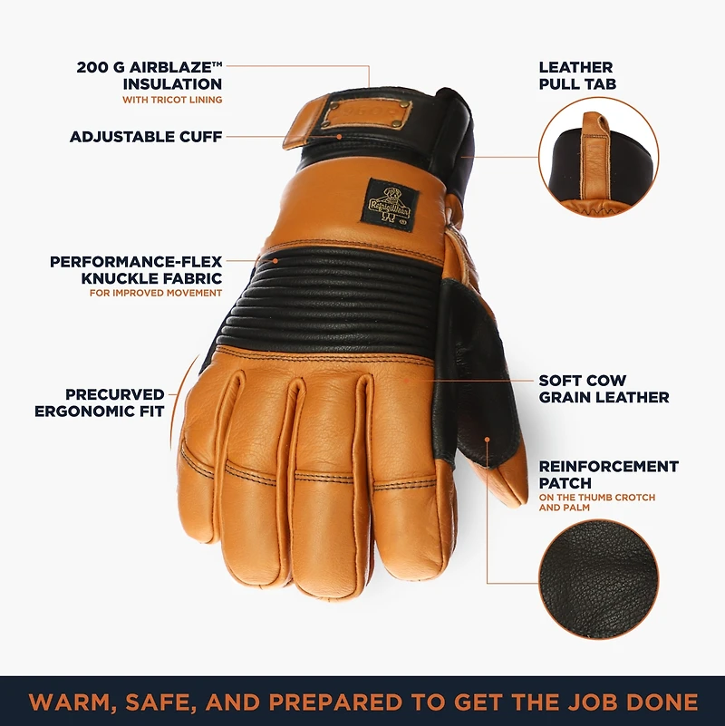 RefrigiWear Men's 54 Gold Waterproof Insulated Glove