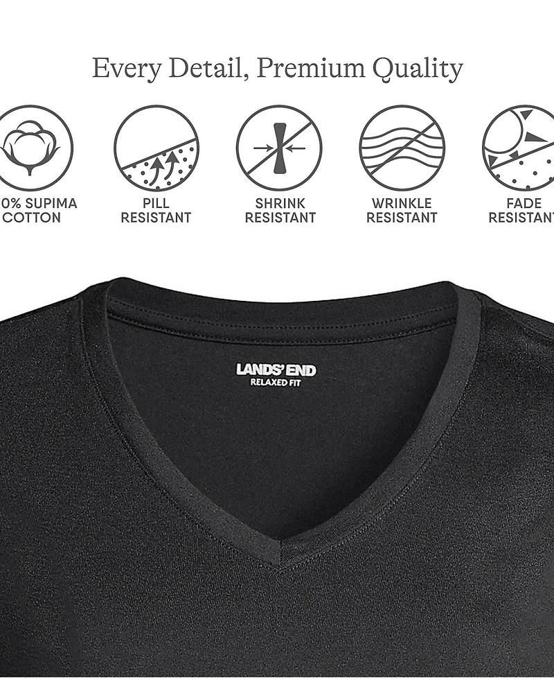 Lands' End Women's Tall Relaxed Supima Cotton Long Sleeve V-Neck T-Shirt