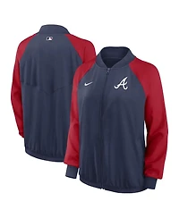 Women's Nike Navy Atlanta Braves Authentic Collection Team Raglan Performance Full-Zip Jacket