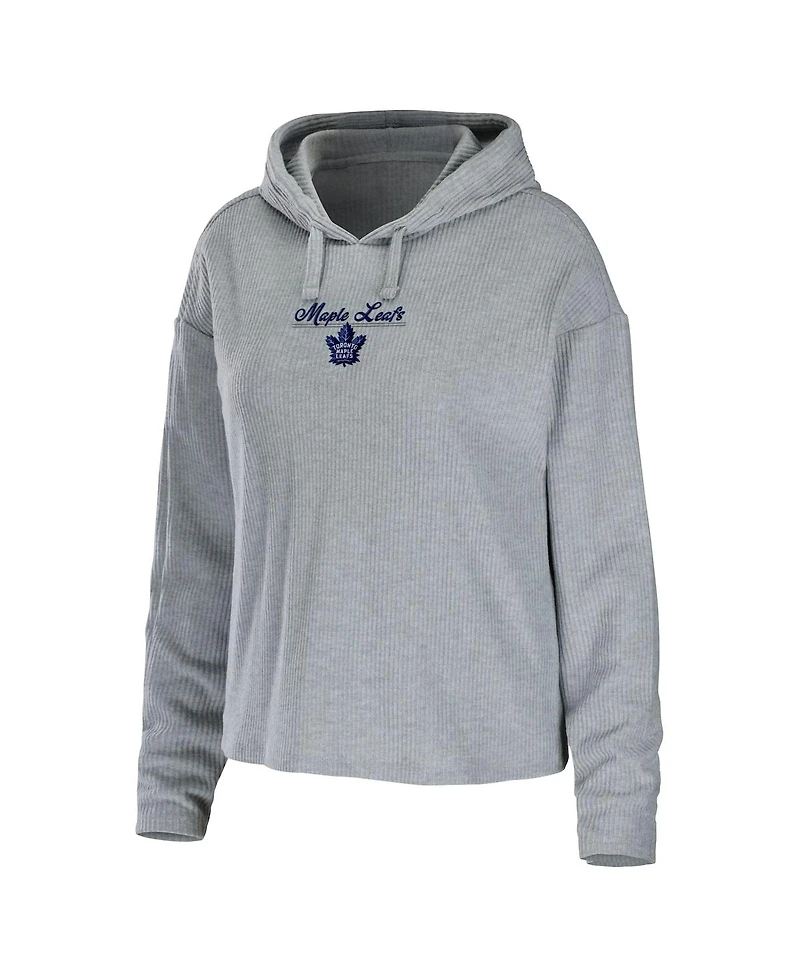 Women's Wear by Erin Andrews Heather Gray Toronto Maple Leafs Logo Pullover Hoodie and Pants Sleep Set