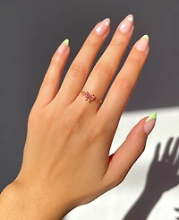 Girls Crew Pink Faux Cubic Zirconia Pretty in Pink Bow Ring