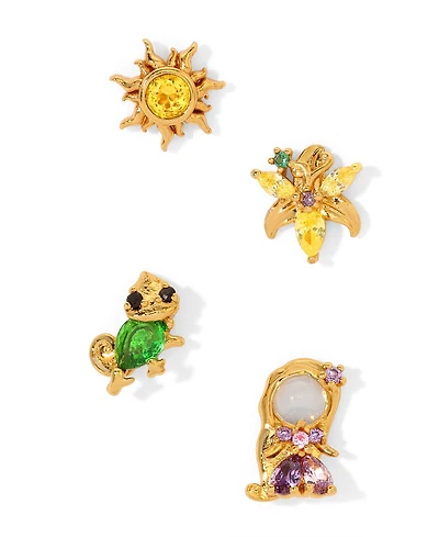 Girls Crew Crystal Multi-Color Disney Princess Tangled Stud Earring Set