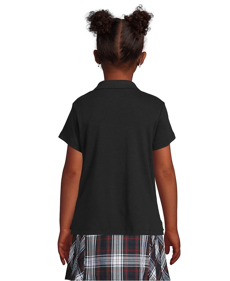 Lands' End Girls Short Sleeve Feminine Fit Interlock Polo Shirt