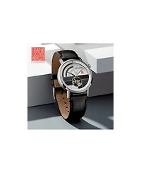 Bulova Men's Automatic Frank Lloyd Wright The Oculus Black Leather Strap Watch 39mm