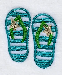 Avanti Beach Mode Flip-Flop Motif Cotton Fingertip Towel, 11" x 18"