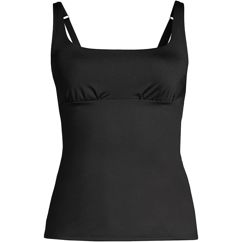Lands' End Plus Square Neck Underwire Tankini Swimsuit Top Adjustable Straps