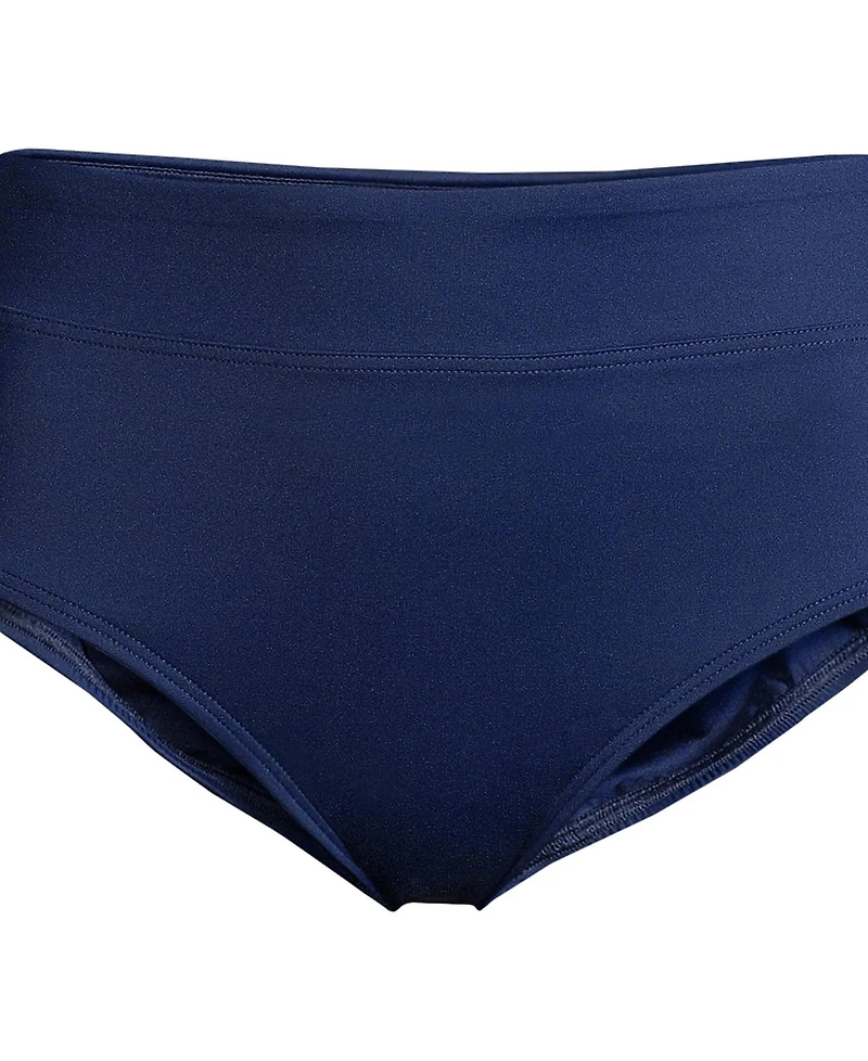 Lands' End Plus Tummy Control High Waisted Bikini Swim Bottoms