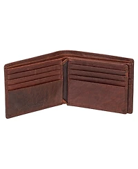 Mancini Men's Buffalo Rfid Secure Center Wing Billfold Wallet