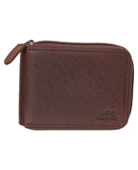 Mancini Men's Buffalo Rfid Secure Zippered Billfold Wallet with Removable Passcase