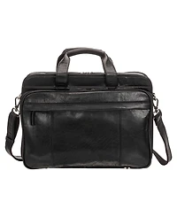 Mancini Men's Buffalo Double Compartment Top Zipper 15.6" Laptop and Tablet Briefcase