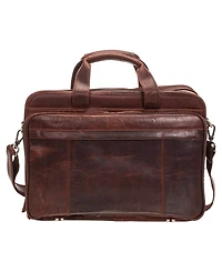 Mancini Men's Buffalo Double Compartment Top Zipper 15.6" Laptop and Tablet Briefcase