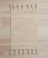 Lucky Brand Overtufted Cotton Fringe Bath Rug, 17" x 32"