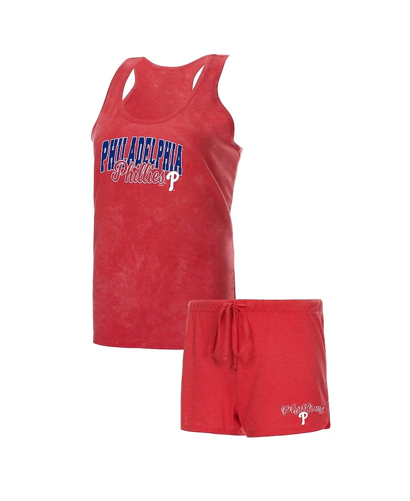 Women's Concepts Sport Red Philadelphia Phillies Billboard Racerback Tank and Shorts Sleep Set