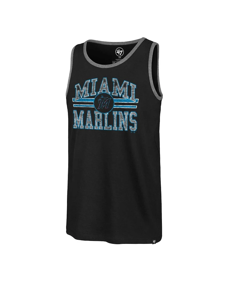 Men's '47 Brand Black Miami Marlins Winger Franklin Tank Top