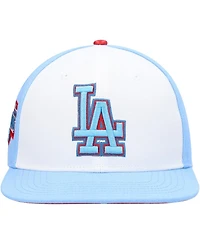 Men's Pro Standard White, Light Blue Los Angeles Dodgers Blue Raspberry Ice Cream Drip Snapback Hat