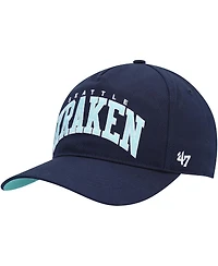 Men's '47 Brand Deep Sea Blue Seattle Kraken Block Arch Hitch Snapback Hat