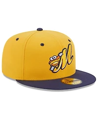Men's New Era Gold Montgomery Biscuits Authentic Collection Alternate Logo 59FIFTY Fitted Hat
