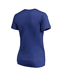 Women's Fanatics Royal Los Angeles Dodgers Splatter Logo V-Neck T-shirt