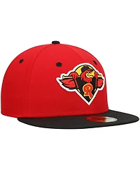 Men's New Era Red Rochester Red Wings Authentic Collection Road 59FIFTY Fitted Hat