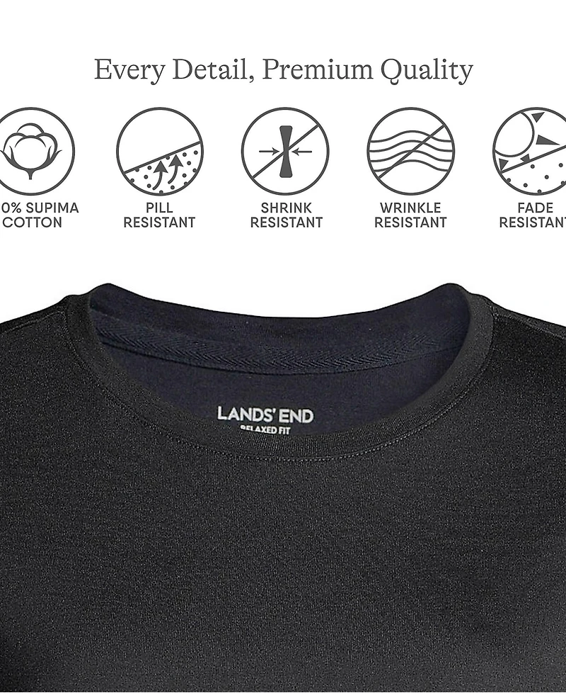 Lands' End Women's Relaxed Supima Cotton Crew Neck T-Shirt