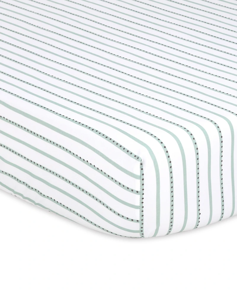 The Peanutshell Celestial Stars and Elephant Fitted Crib Sheets, Unisex 8-Pack Set, Grey, Green