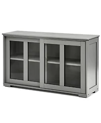 Storage Cabinet Sideboard Buffet Cupboard Glass Sliding Door