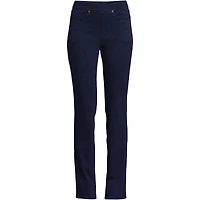 Lands' End Women's Starfish High Rise Knit Denim Straight Jeans