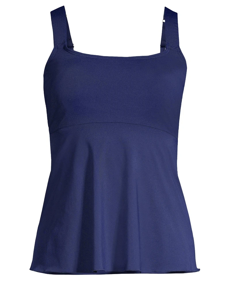Lands' End Women's Plus Adjustable Scoop Neck Flutter Tankini Top