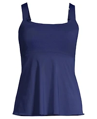 Lands' End Women's Plus Adjustable Scoop Neck Flutter Tankini Top