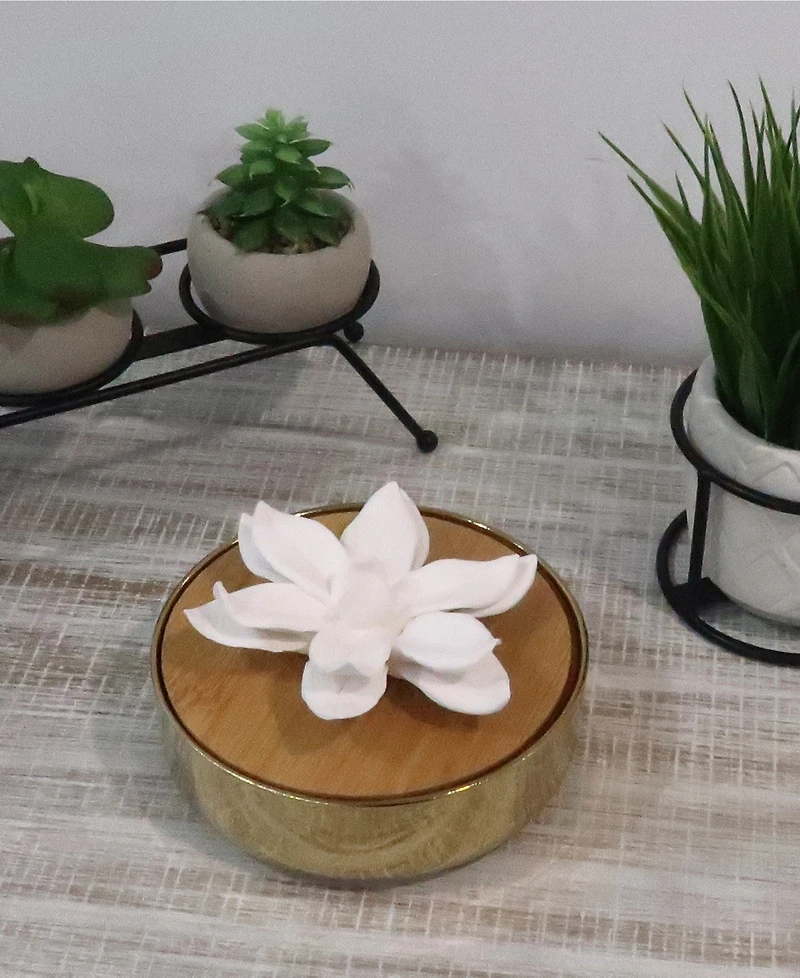 Vivience Hemispheric Shaped Diffuser with Flower, 'Lily of the Valley' Aroma